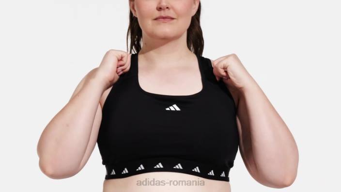Adidas sutien techfit negru powerreact training cu susținere medie (mărime plus) femei negru 2JBN16955