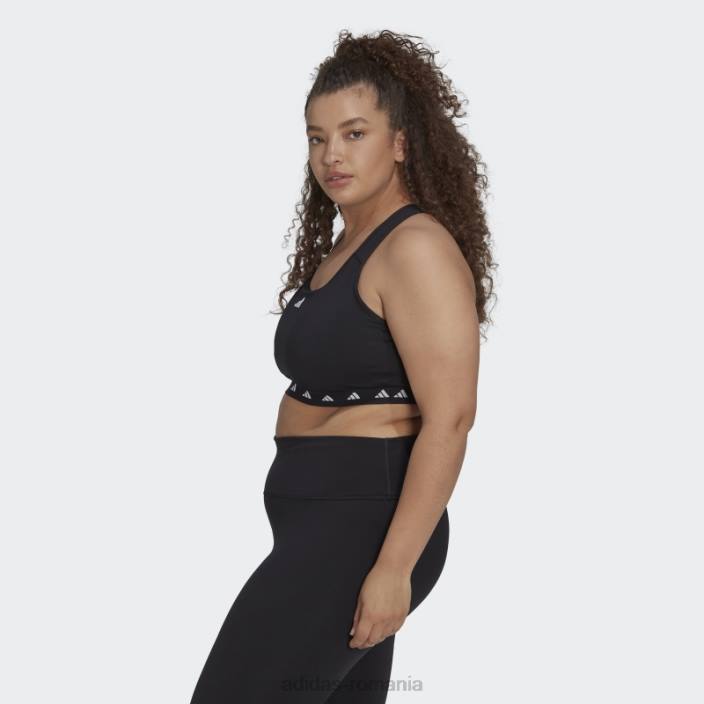 Adidas sutien techfit negru powerreact training cu susținere medie (mărime plus) femei negru 2JBN16955
