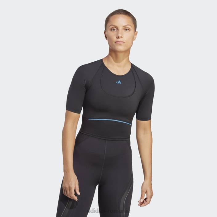 Adidas tailored hiit heat.rdy training crop tricou negru adidas femei negru 2JBN9144