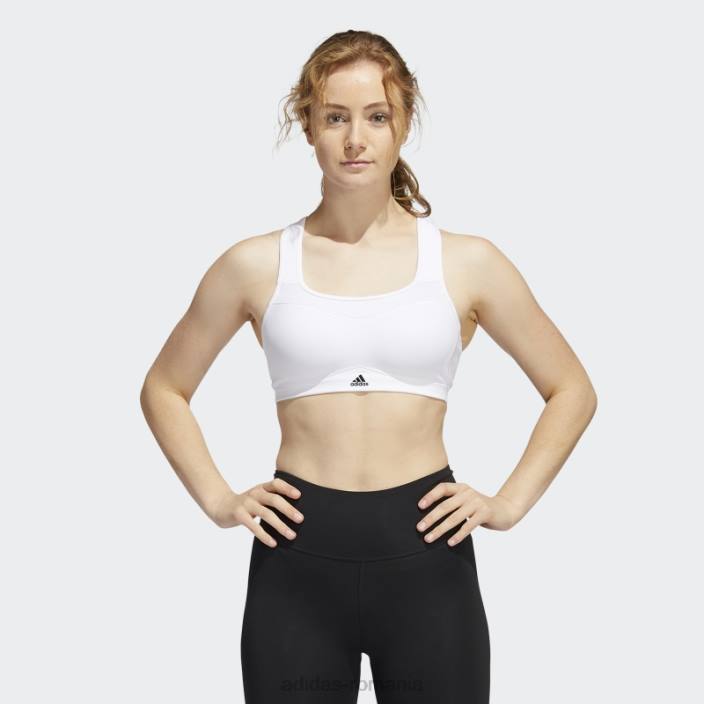 Adidas tlrd impact training sutien de înaltă susținere alb fierbinte femei alb negru 2JBN2811