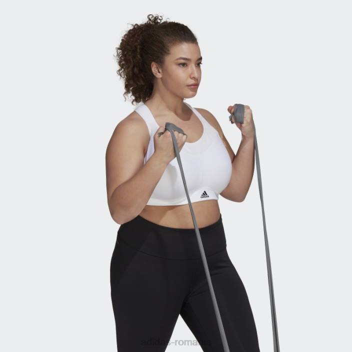 Adidas tlrd impact training sutien de sustinere mare (plus size) alb fierbinte femei alb negru 2JBN3240