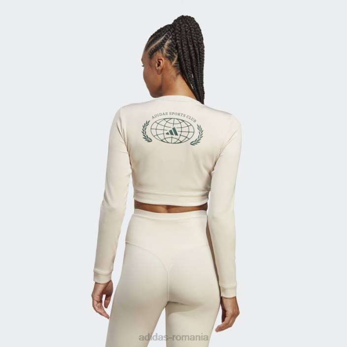 Adidas top crop top cu mânecă lungă de club sportiv de in adidas femei lenjerie 2JBN17187