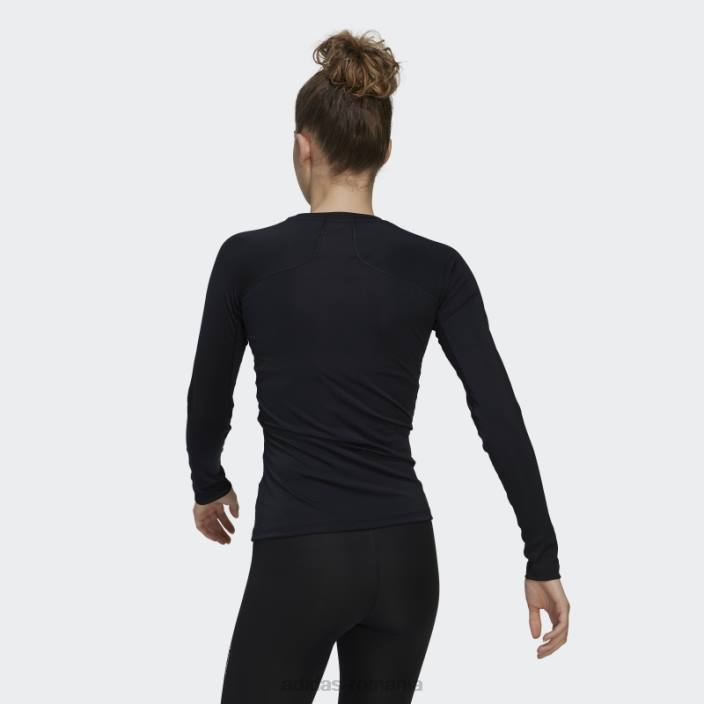 Adidas top de antrenament negru techfit cu mânecă lungă femei alb negru 2JBN10042