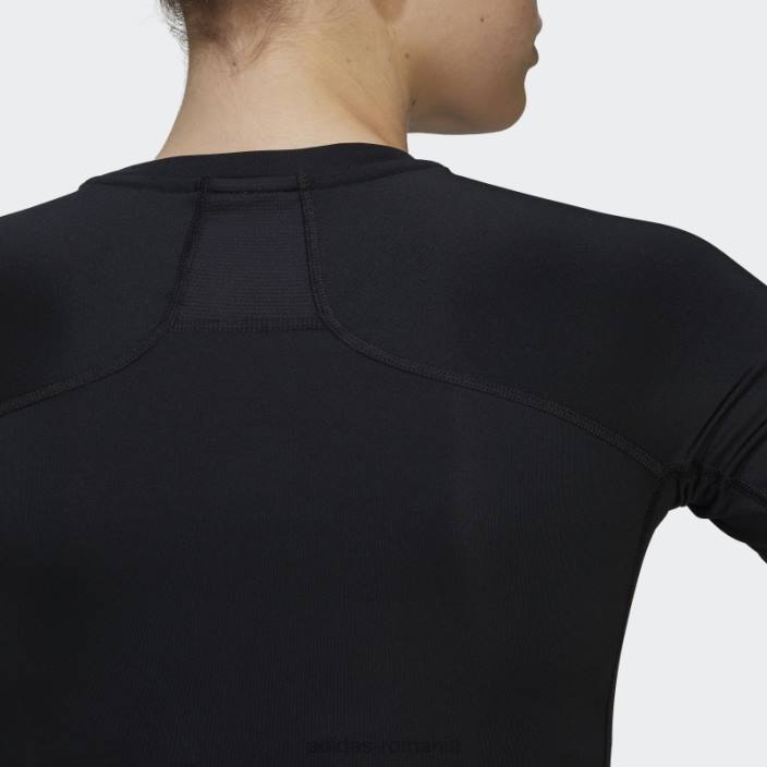 Adidas top de antrenament negru techfit cu mânecă lungă femei alb negru 2JBN10042