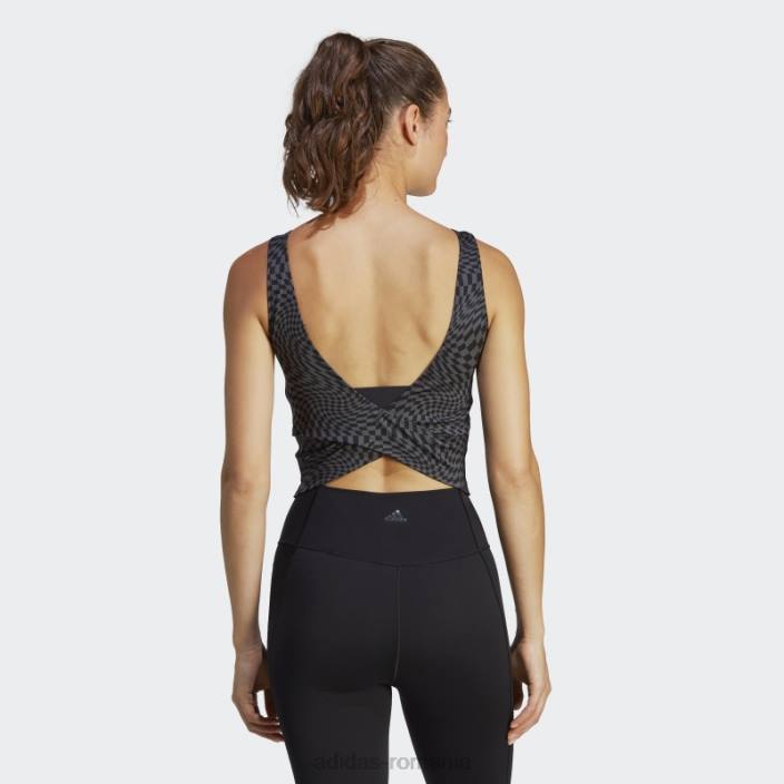 Adidas top negru cu imprimeu clash yoga adidas femei negru 2JBN9141
