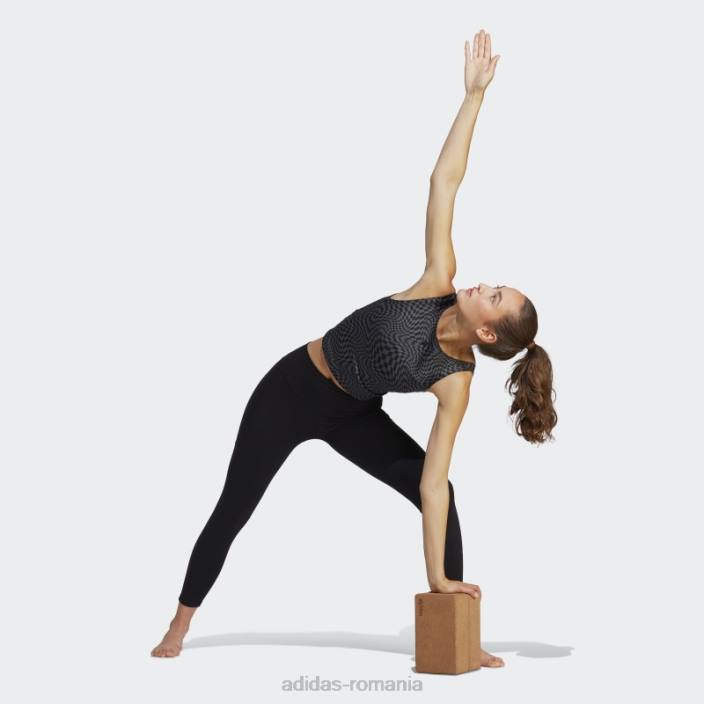 Adidas top negru cu imprimeu clash yoga adidas femei negru 2JBN9141
