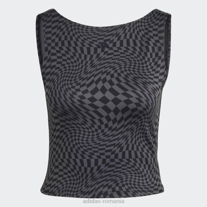 Adidas top negru cu imprimeu clash yoga adidas femei negru 2JBN9141