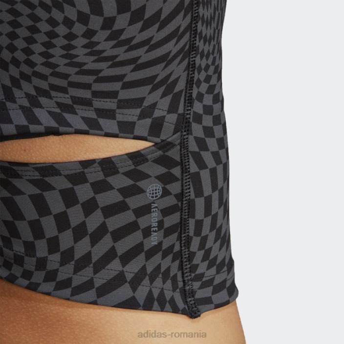 Adidas top negru cu imprimeu clash yoga adidas femei negru 2JBN9141