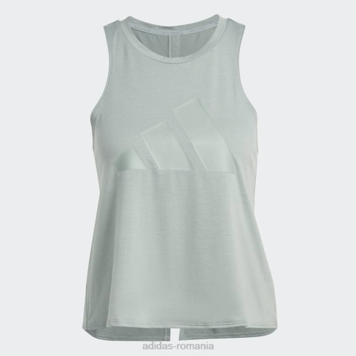 Adidas tren icons 3 bar logo tank top verde argintiu femei verde argintiu 2JBN9878