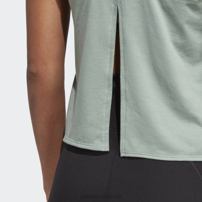 Adidas tren icons 3 bar logo tank top verde argintiu femei verde argintiu 2JBN9878
