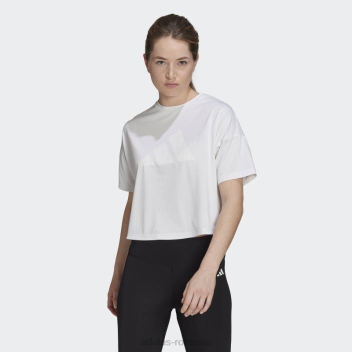 Adidas tren icons 3 bar logo tricou alb adidas femei alb 2JBN8994