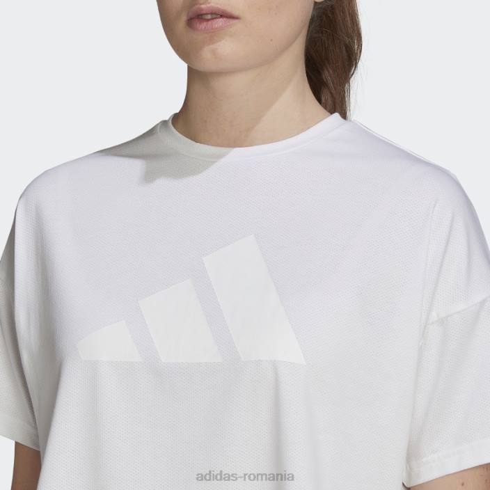 Adidas tren icons 3 bar logo tricou alb adidas femei alb 2JBN8994