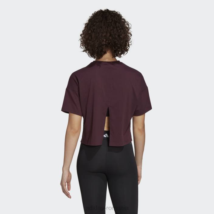 Adidas tren icons 3 bar logo tricou maro femei maro 2JBN10453