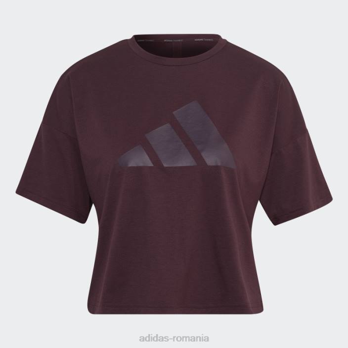 Adidas tren icons 3 bar logo tricou maro femei maro 2JBN10453