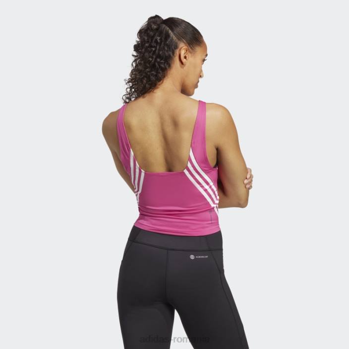 Adidas tren icons 3-stripe tank top fuchsia femei fucsia/alb 2JBN9685