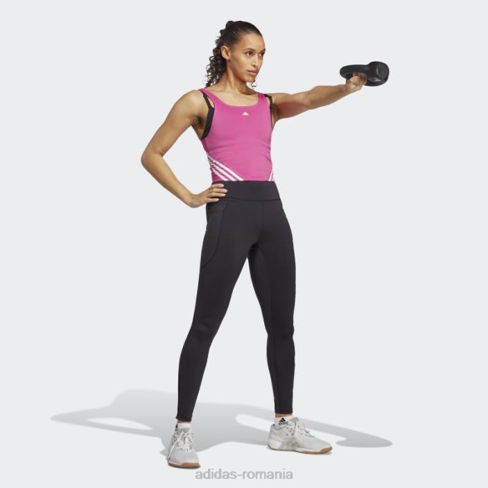 Adidas tren icons 3-stripe tank top fuchsia femei fucsia/alb 2JBN9685