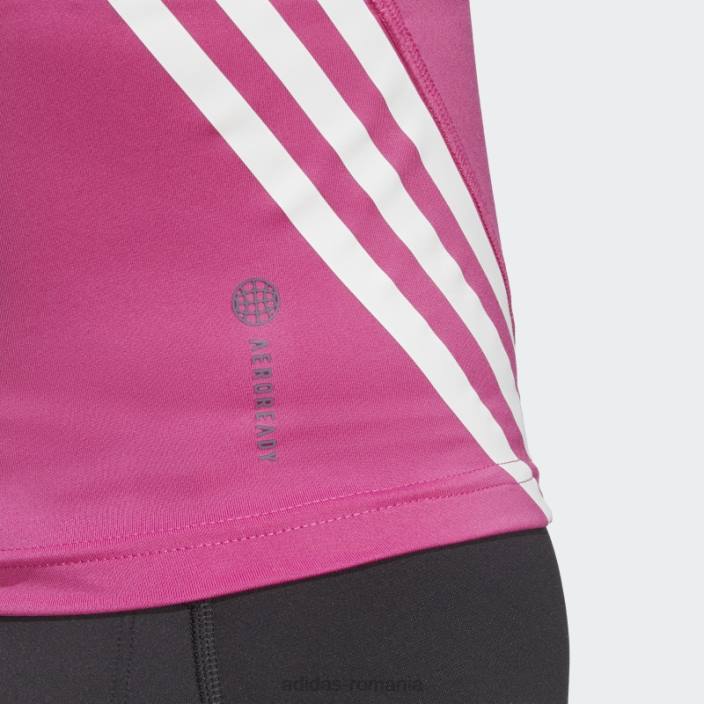 Adidas tren icons 3-stripe tank top fuchsia femei fucsia/alb 2JBN9685
