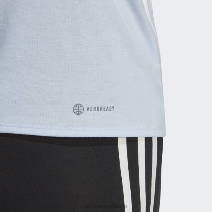 Adidas tren icons 3-stripes tricou albastru zori adidas femei albastru zori/alb 2JBN3684