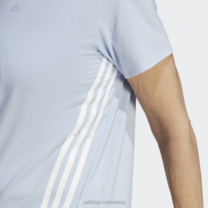 Adidas tren icons 3-stripes tricou albastru zori adidas femei albastru zori/alb 2JBN3684