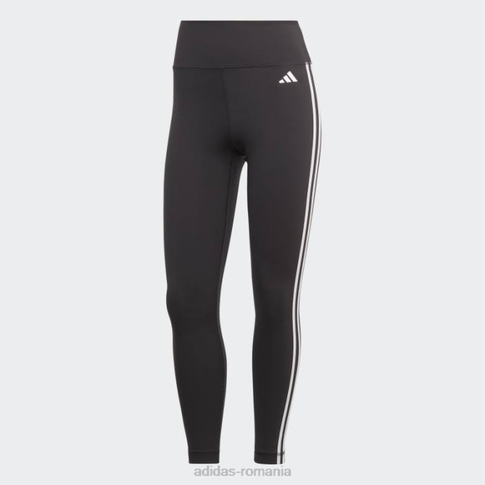 Adidas tren negru esențiale 3 dungi cu talie înaltă 7/8 jambiere modă femei negru 2JBN2308