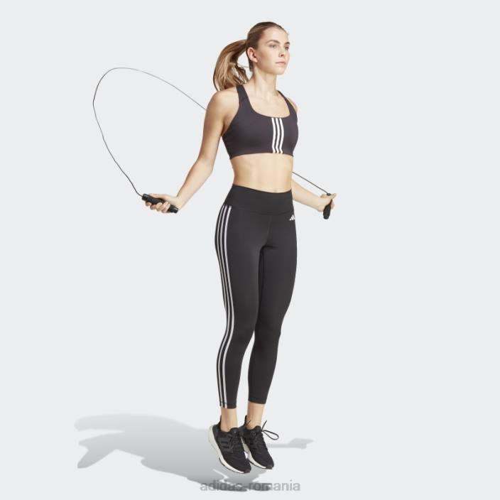 Adidas trenuri negre esențiale 3 dungi jambiere 7/8 cu talie înaltă femei negru 2JBN16414