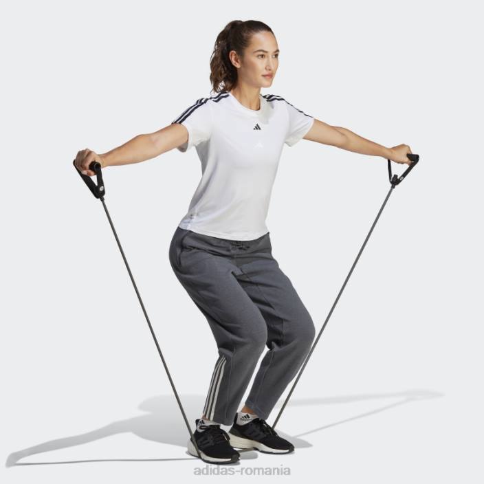 Adidas tricou adidas cu trei dungi alb aeroready train essentials femei alb negru 2JBN16869