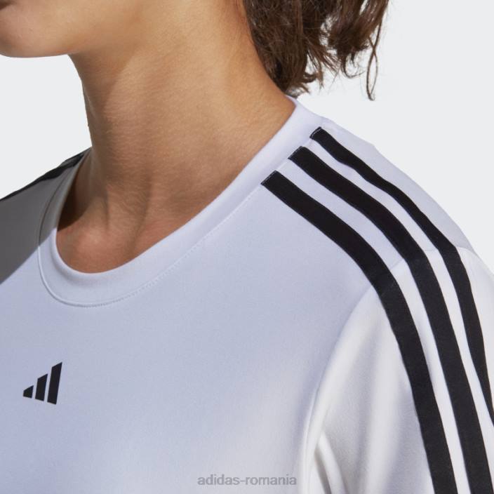 Adidas tricou adidas cu trei dungi alb aeroready train essentials femei alb negru 2JBN16869