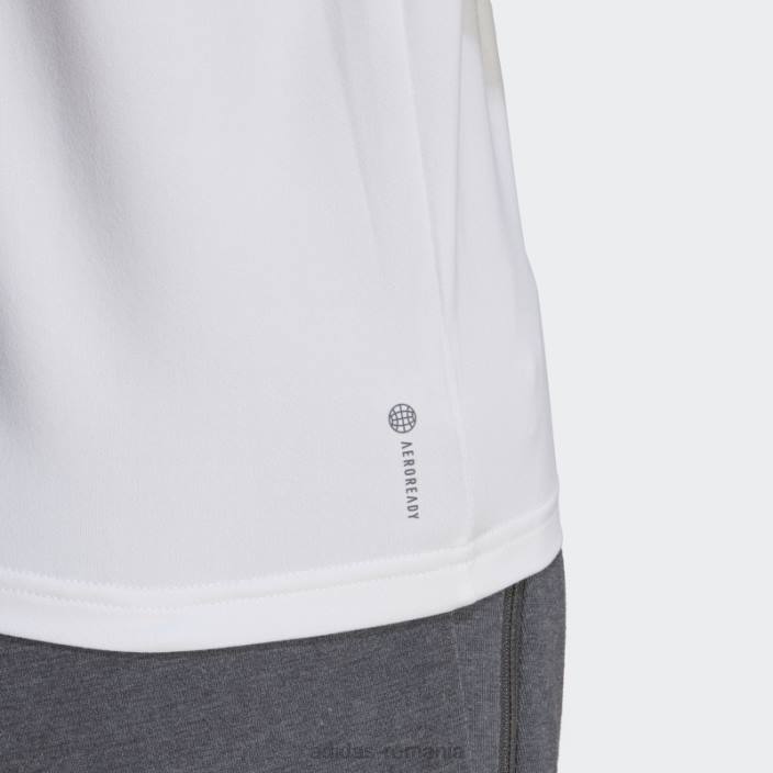 Adidas tricou adidas cu trei dungi alb aeroready train essentials femei alb negru 2JBN16869