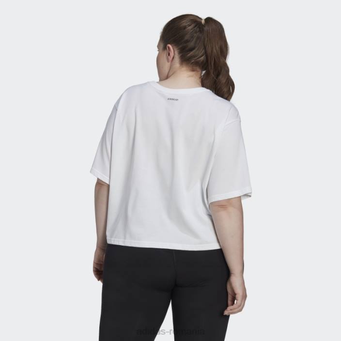 Adidas tricou alb de antrenament grafic crop aeroready (plus mărime) adidas femei alb 2JBN10785