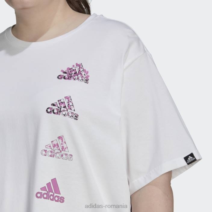 Adidas tricou alb de antrenament grafic crop aeroready (plus mărime) adidas femei alb 2JBN10785