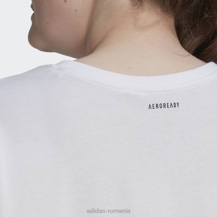 Adidas tricou alb de antrenament grafic crop aeroready (plus mărime) adidas femei alb 2JBN10785