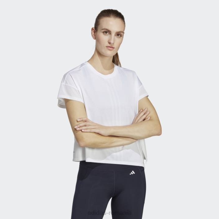 Adidas tricou alb de antrenament hiit aeroready quickburn femei alb negru 2JBN9005