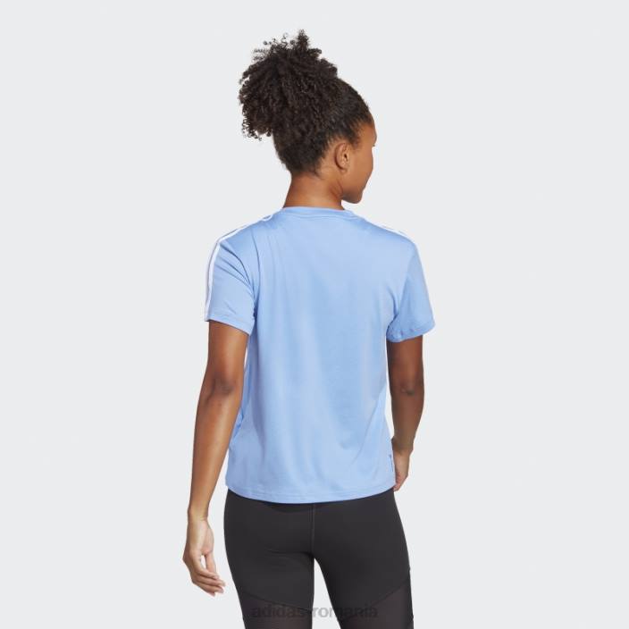 Adidas tricou albastru aeroready train essentials cu 3 dungi femei albastru alb 2JBN9665
