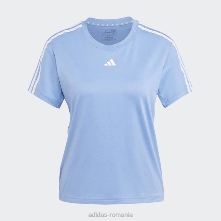 Adidas tricou albastru aeroready train essentials cu 3 dungi femei albastru alb 2JBN9665