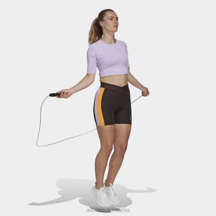 Adidas tricou crop de antrenament violet strălucire hyperglam femei strălucire violetă 2JBN3034