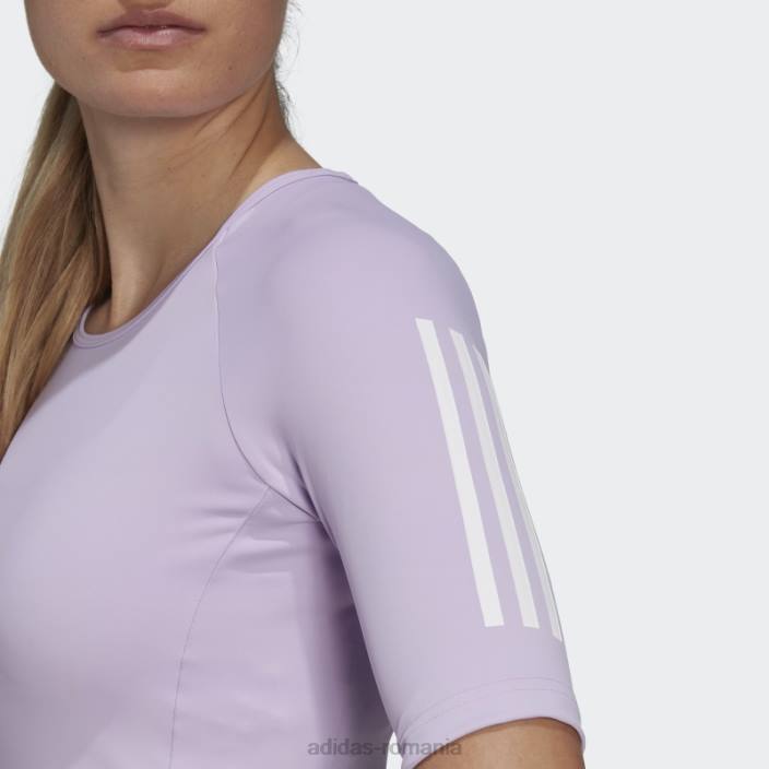 Adidas tricou crop de antrenament violet strălucire hyperglam femei strălucire violetă 2JBN3034