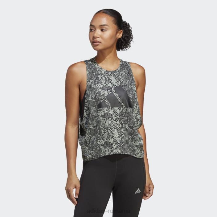 Adidas tricou cu imprimeu cu icoane de tren, verde argintiu femei verde argintiu/negru 2JBN9380