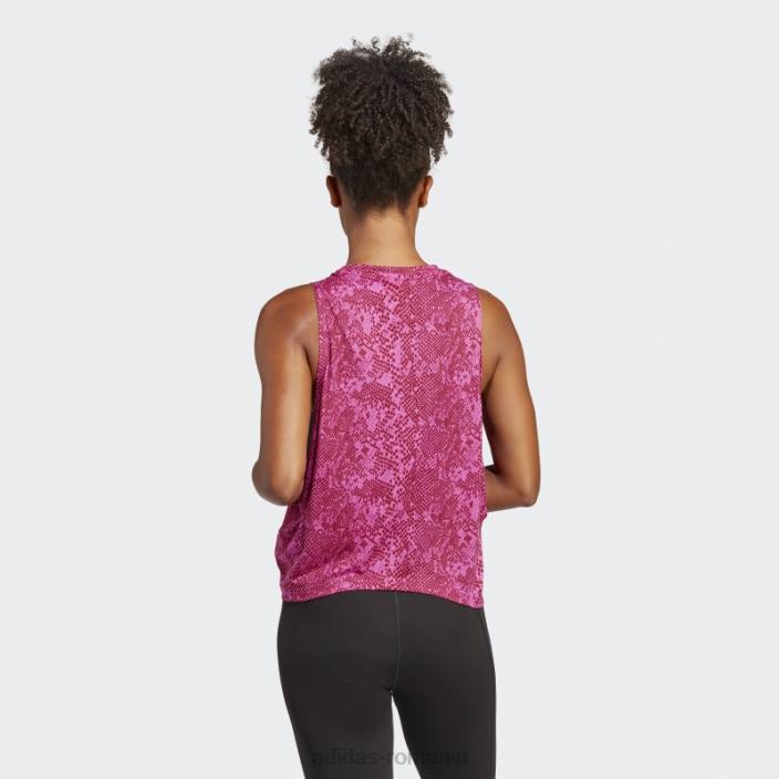 Adidas tricou cu imprimeu cu icoane trenuri fucsia femei fucsia/visiniu 2JBN9163