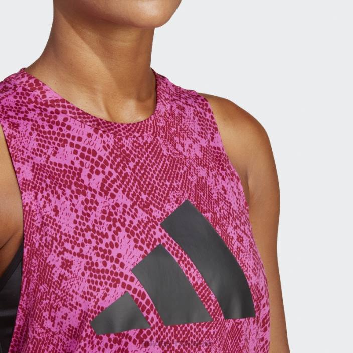 Adidas tricou cu imprimeu cu icoane trenuri fucsia femei fucsia/visiniu 2JBN9163