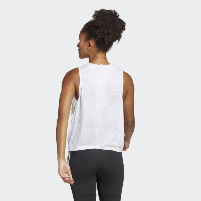Adidas tricou cu imprimeu peste tot cu icoane de tren alb femei alb/gri 2JBN16600