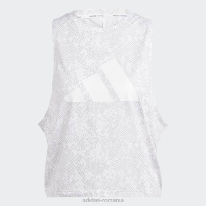 Adidas tricou cu imprimeu peste tot cu icoane de tren alb femei alb/gri 2JBN16600