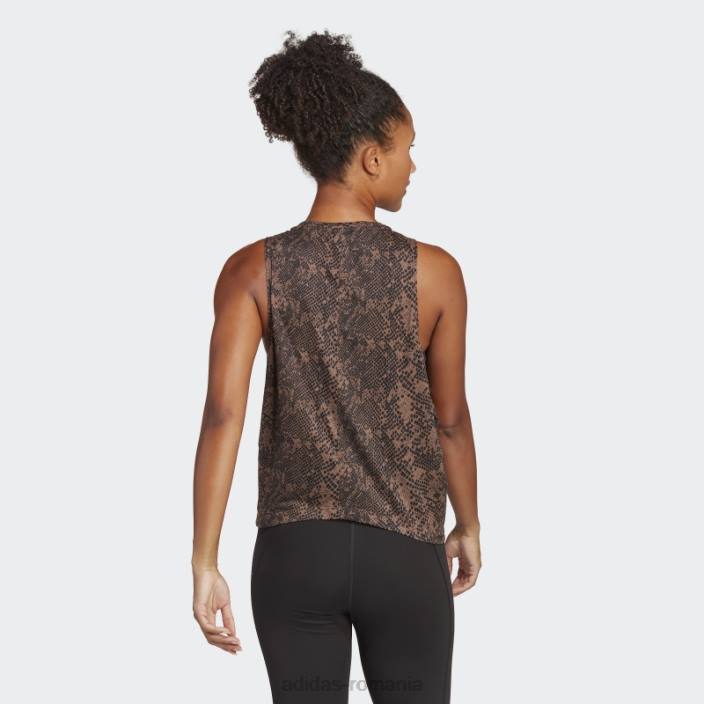 Adidas tricou cu imprimeu peste tot cu icoane de tren pământ femei pământ/negru 2JBN16447