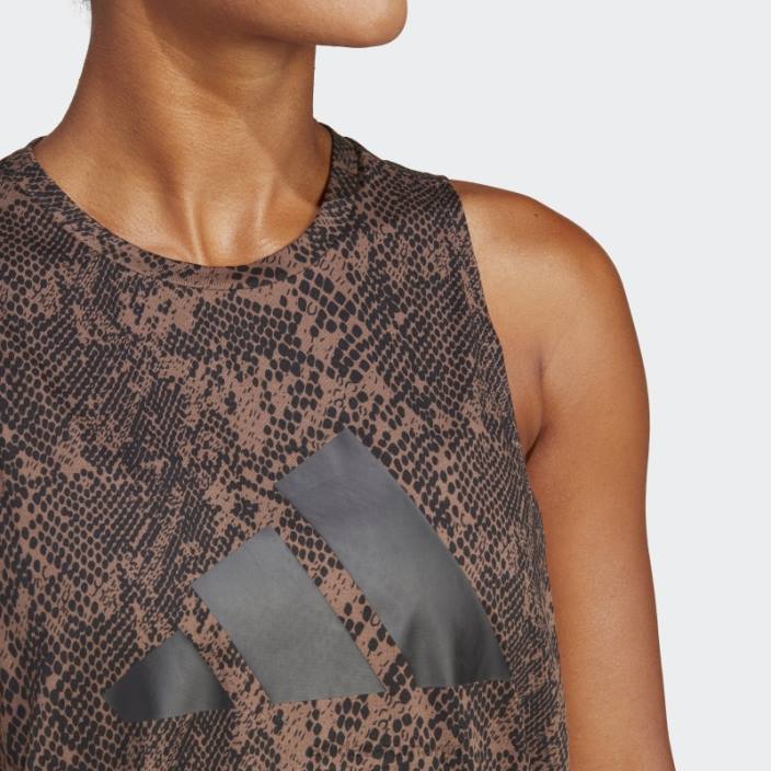 Adidas tricou cu imprimeu peste tot cu icoane de tren pământ femei pământ/negru 2JBN16447