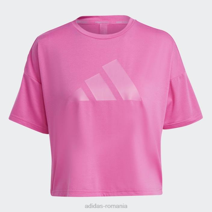 Adidas tricou cu logo-ul cu 3 bare cu icoane tren fucsia femei fucsie 2JBN9904