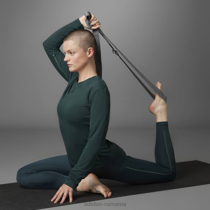 Adidas tricou cu mânecă lungă de yoga echilibru autentic mod verde femei verde 2JBN10388