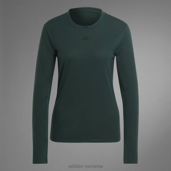 Adidas tricou cu mânecă lungă de yoga echilibru autentic mod verde femei verde 2JBN10388