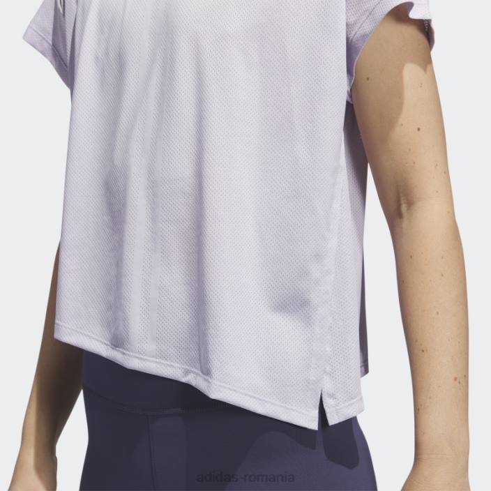Adidas tricou de antrenament hiit aeroready quickburn silver Dawn femei zori argintii/alb 2JBN9068