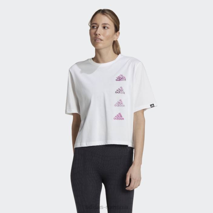 Adidas tricou grafic alb pentru antrenament aeroready femei alb 2JBN10420