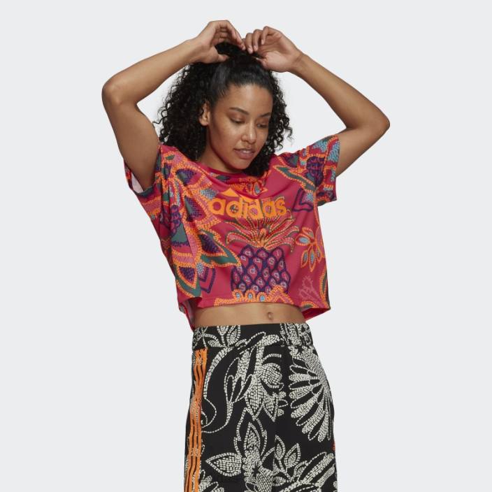 Adidas tricou grafic farm rio berry femei fructe de pădure/aplicație portocalie 2JBN10507