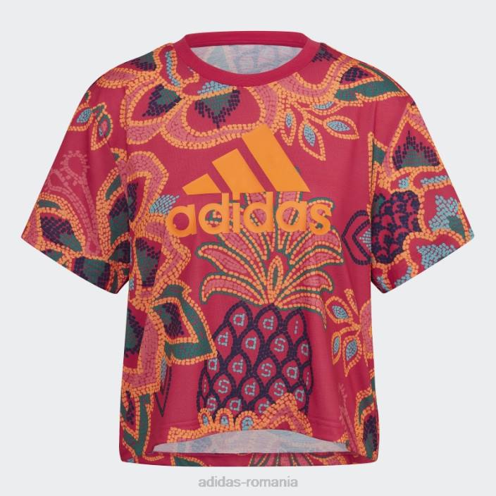 Adidas tricou grafic farm rio berry femei fructe de pădure/aplicație portocalie 2JBN10507